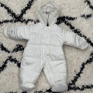 London Fog Soft White Infant Snowsuit
